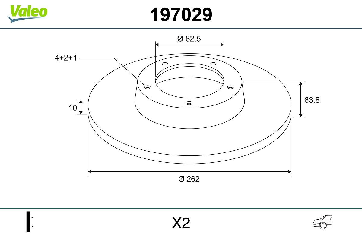 VALEO 197029 Bromsskiva